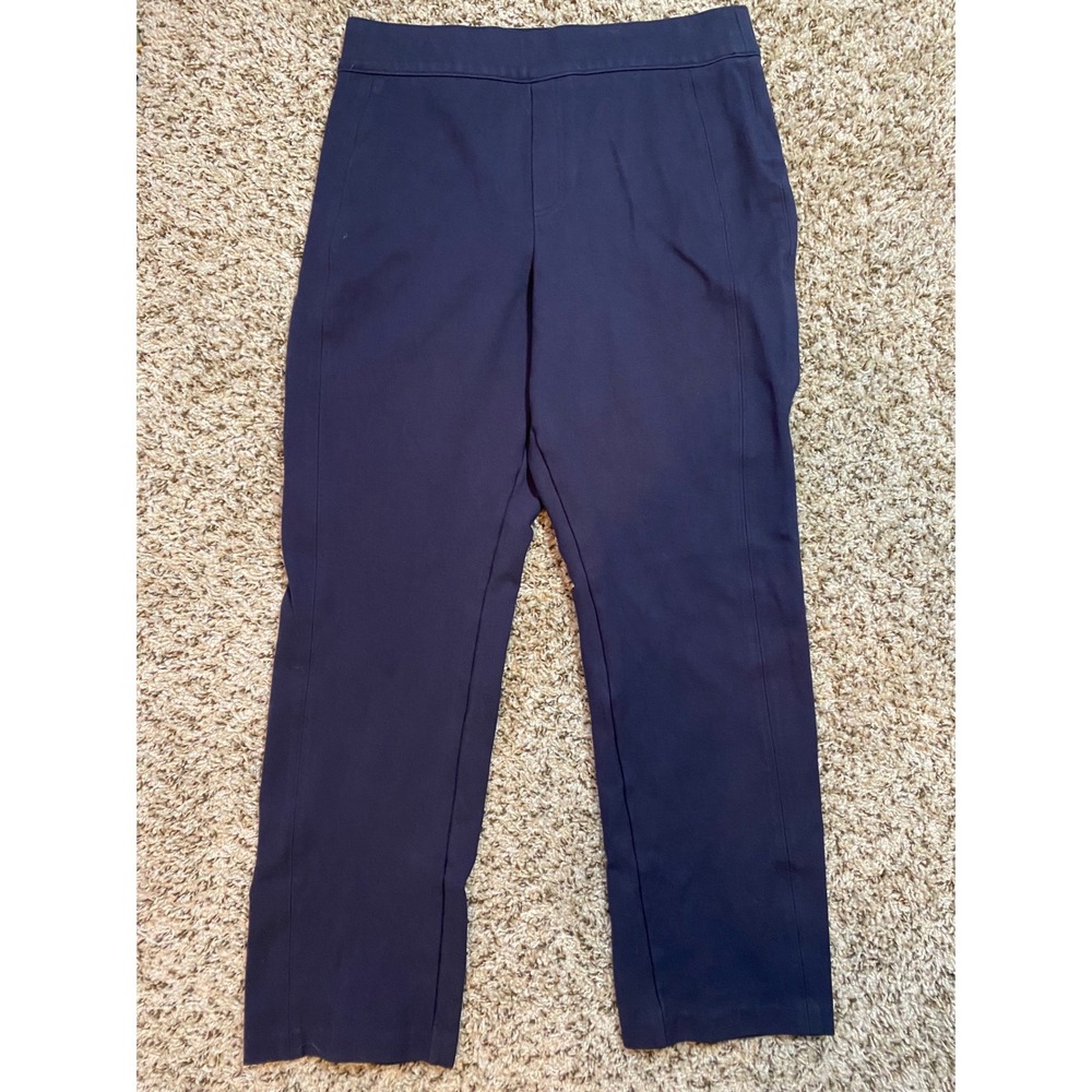 Spanx The Perfect Pant Navy Blue Straight Leg Pull On Trousers Large